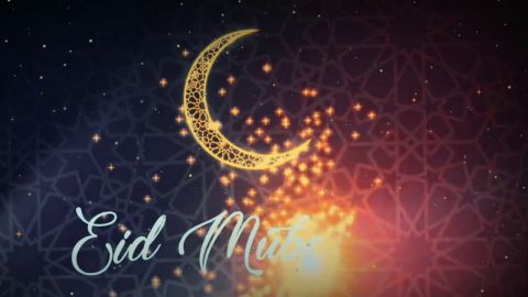 Happy Eid Ul Fitar Mubarak Whatsapp Status In Beautiful Background Lights